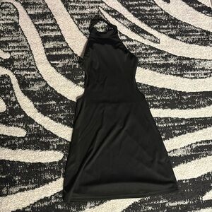 Halter black dress size medium open back never worn